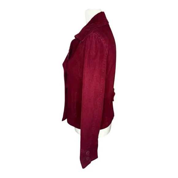 American Eagle Women's Small Maroon Double-Breasted Peacoat Jacket Short - Picture 2 of 7
